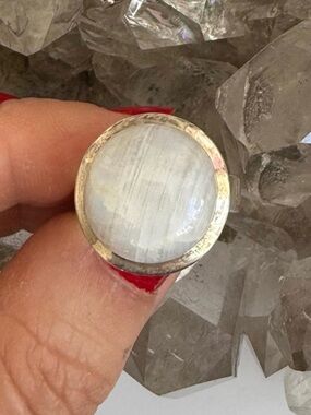Sterling silver moonstone statement ring size 7.5